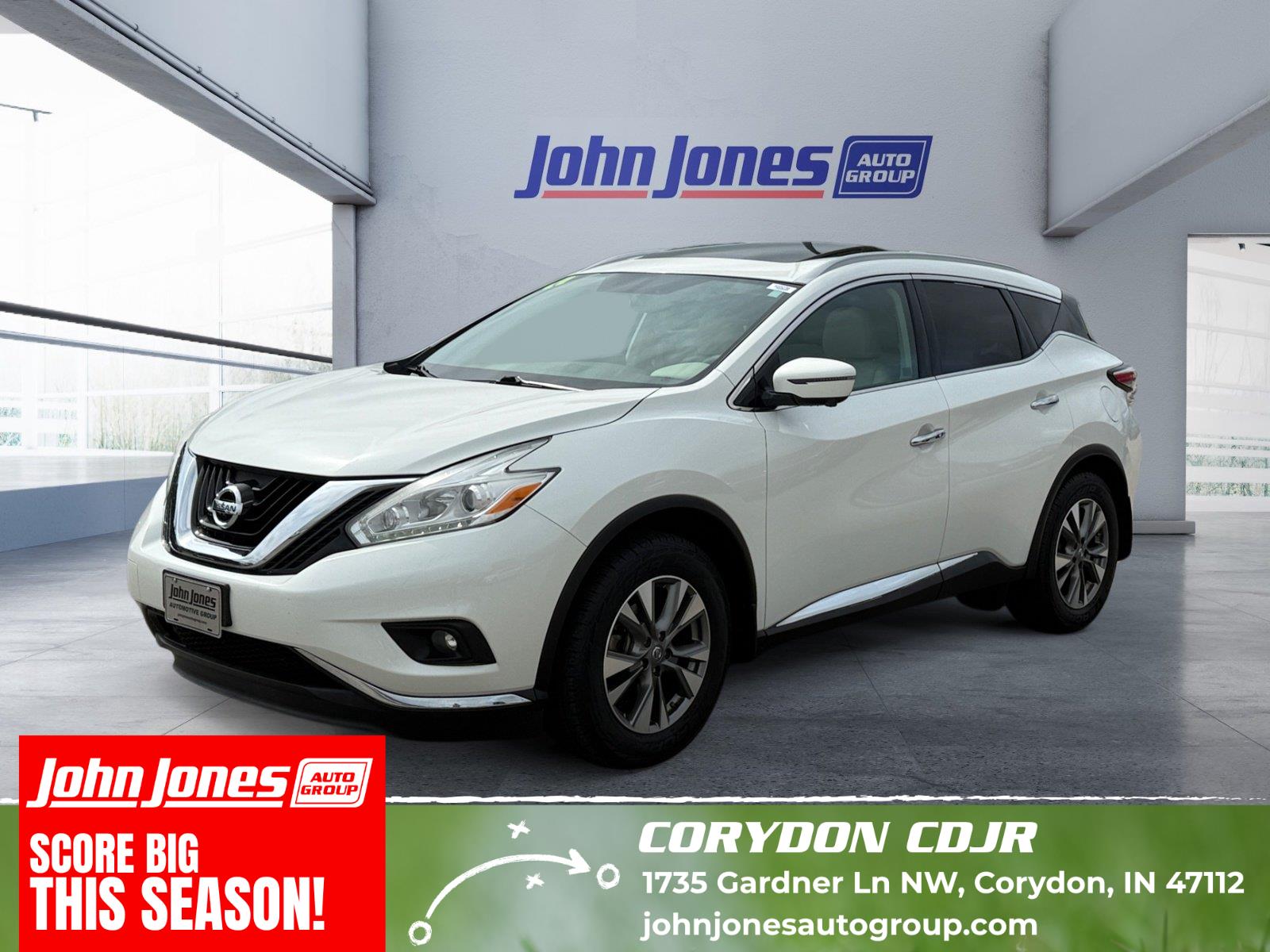Pearl White 2017 Nissan Murano SUV / Crossover All-Wheel Drive Continuously Variable Transmission