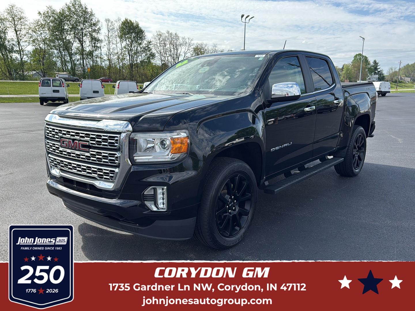 Onyx Black 2022 GMC Canyon Denali Crew Cab 4WD Pickup Truck Four-Wheel Drive 8-Speed Automatic