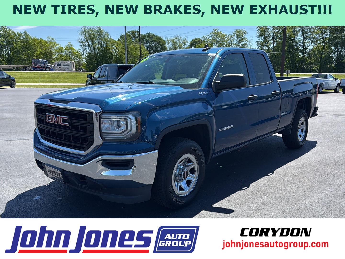 Stone Blue Metallic 2017 GMC Sierra 1500 Base Double Cab 4WD Pickup Truck Four-Wheel Drive 6-Speed Automatic