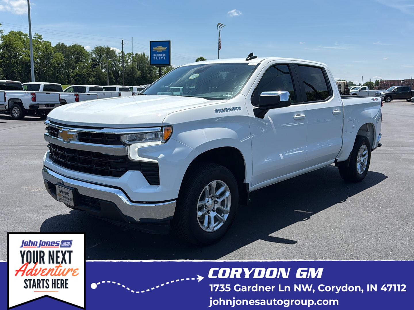 Summit White 2023 Chevrolet Silverado 1500 Pickup Truck Four-Wheel Drive 8-Speed Automatic