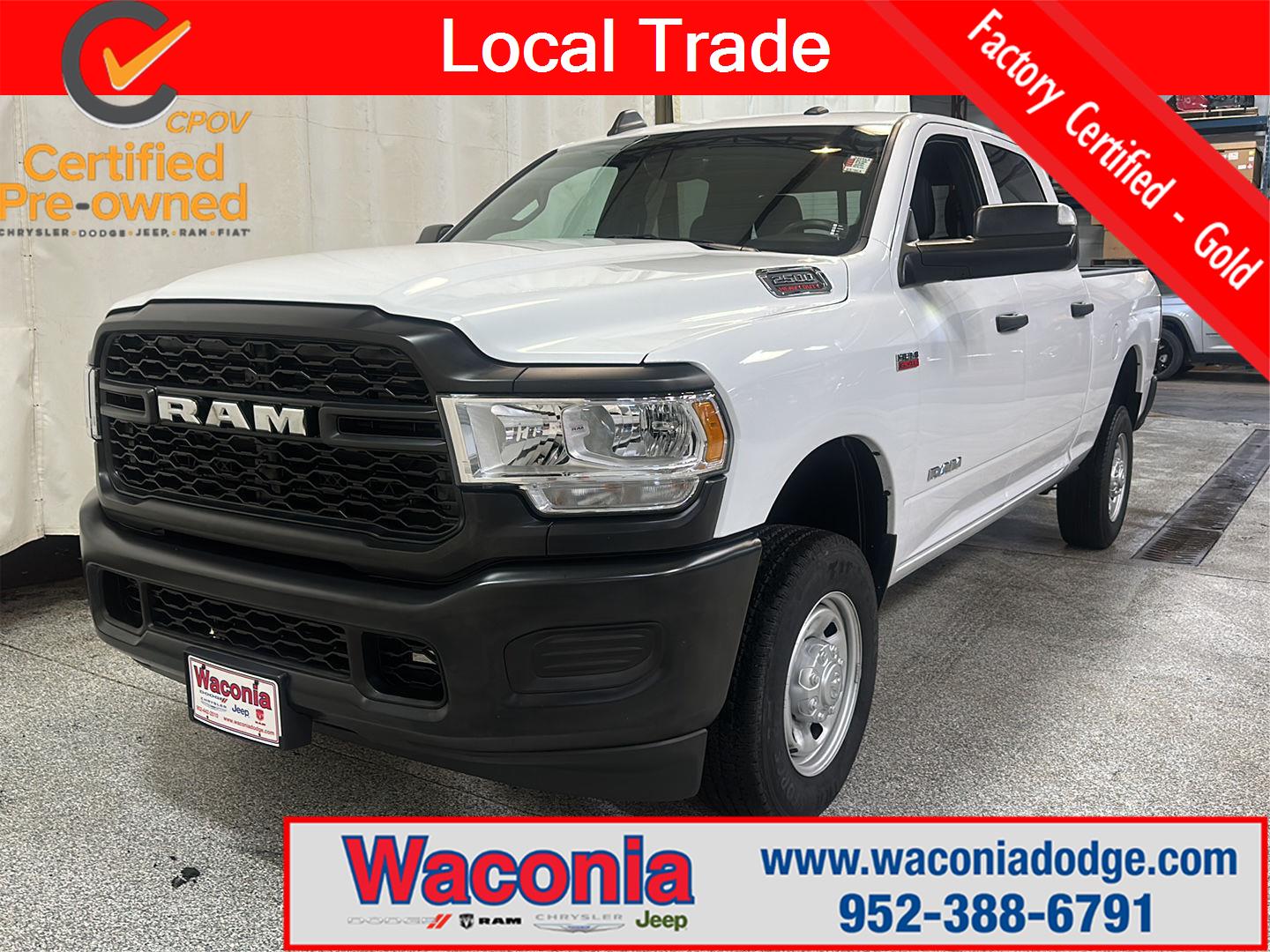 Bright White Clearcoat 2022 RAM 2500 Tradesman Crew Cab 4WD Pickup Truck Four-Wheel Drive 8-Speed Automatic