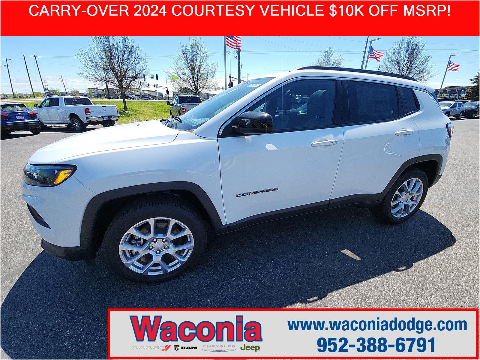 Bright White Clearcoat 2024 Jeep Compass Latitude Lux 4WD SUV / Crossover Four-Wheel Drive Automatic
