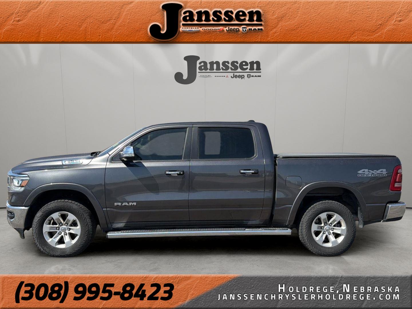 Gray (Granite Crystal Metallic Clearcoat) 2021 RAM 1500 Laramie Crew Cab 4WD Pickup Truck Four-Wheel Drive 8-Speed Automatic