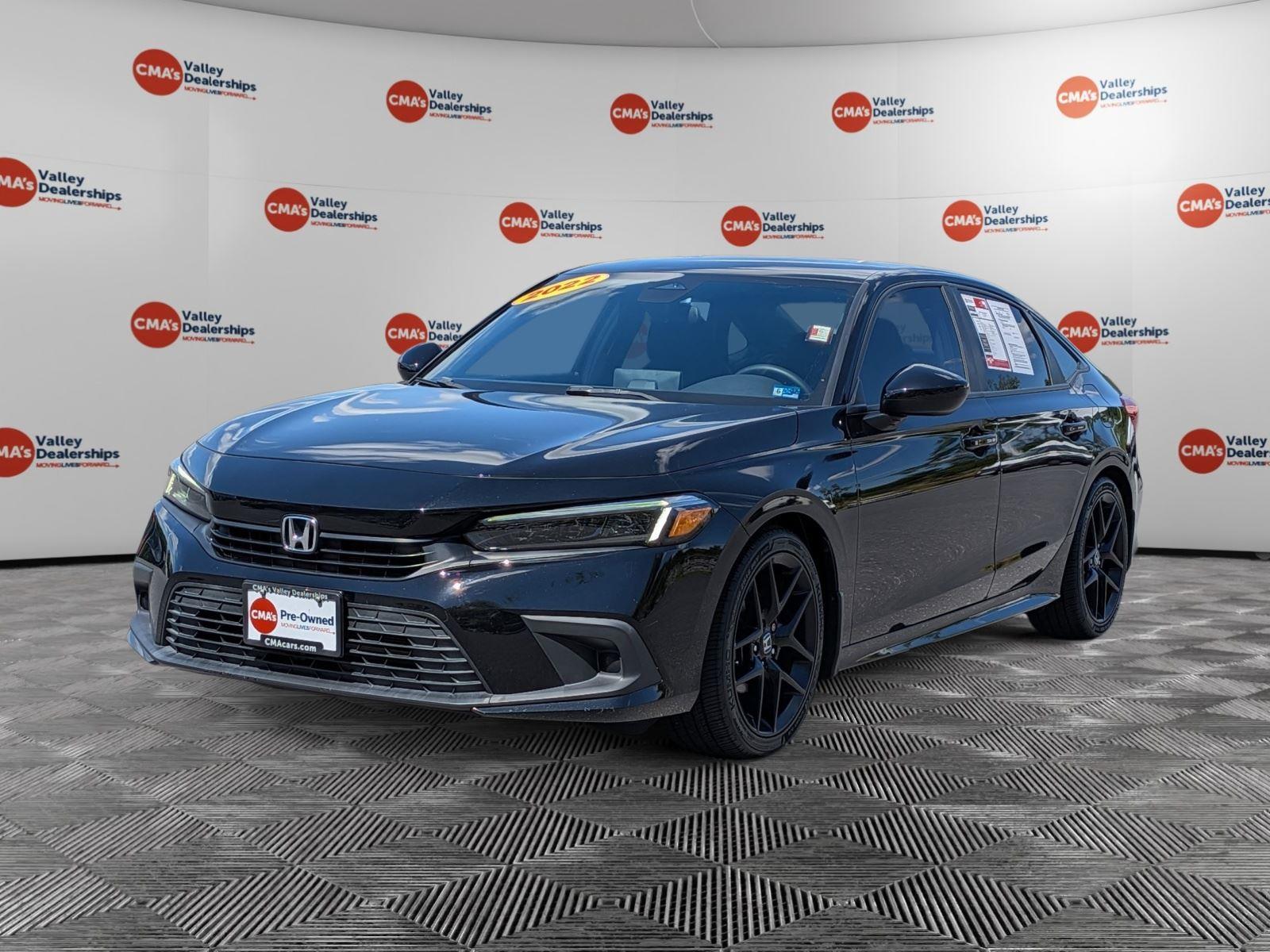 Crystal Black Pearl 2022 Honda Civic Sedan Front-Wheel Drive Continuously Variable Transmission
