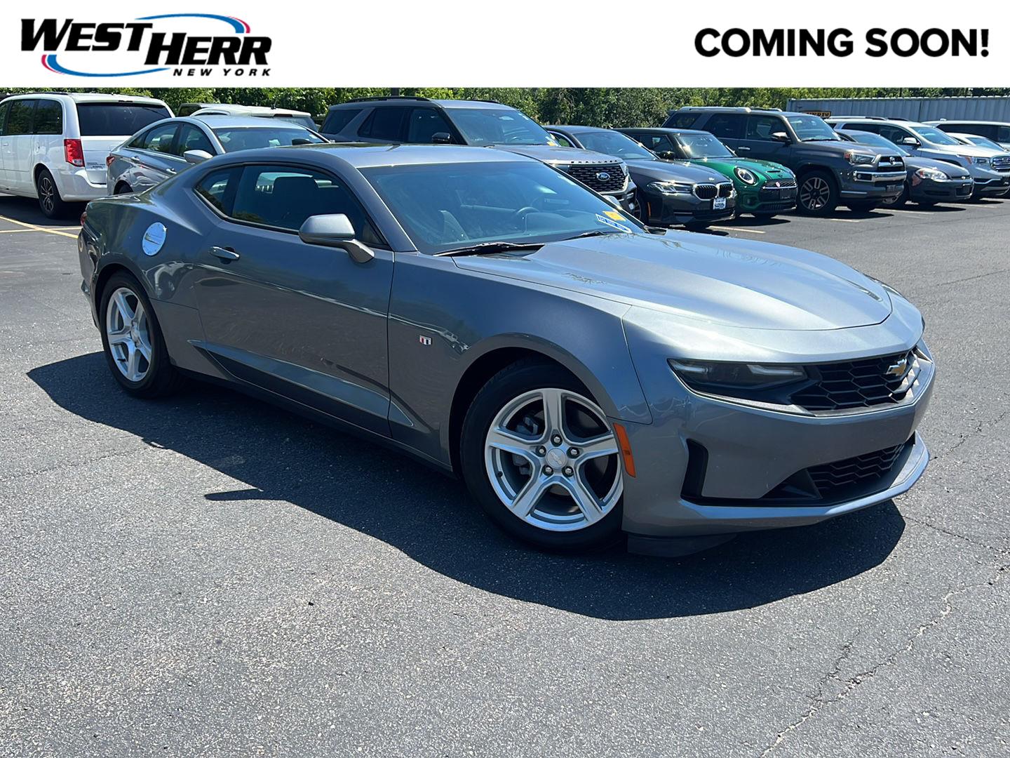 Gray (Satin Steel Metallic) 2022 Chevrolet Camaro Coupe Rear-Wheel Drive Automatic