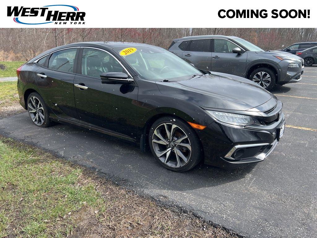 Crystal Black Pearl 2019 Honda Civic Touring FWD Sedan Front-Wheel Drive Continuously Variable Transmission