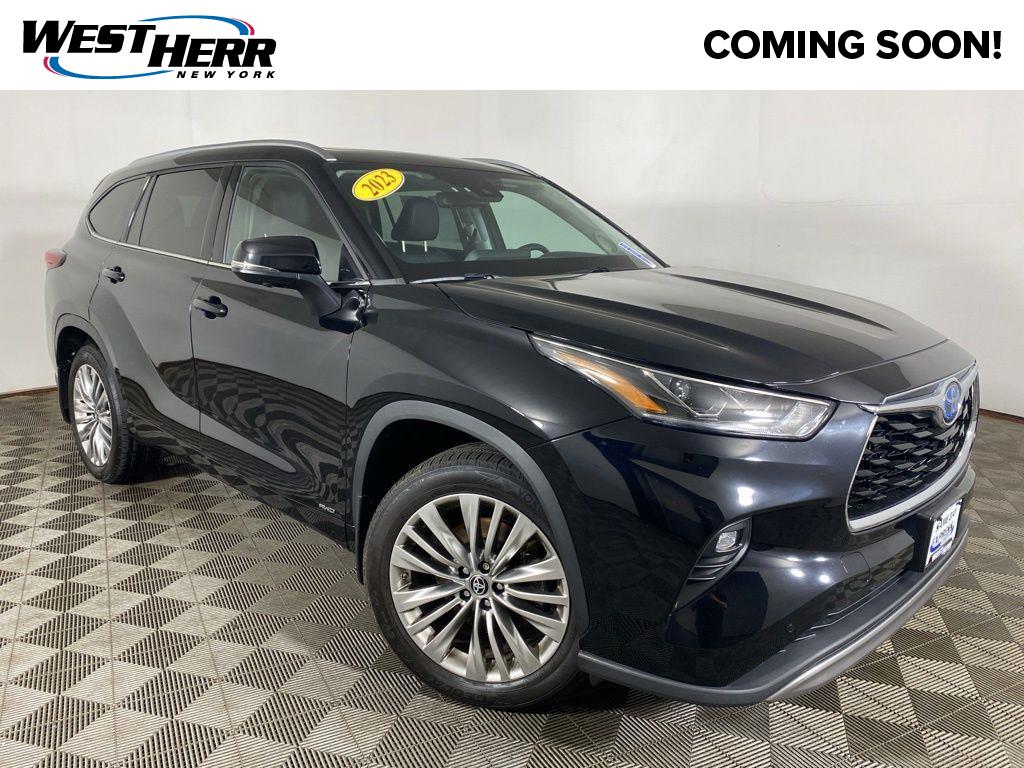 Midnight Black Metallic 2023 Toyota Highlander Hybrid SUV / Crossover All-Wheel Drive Continuously Variable Transmission