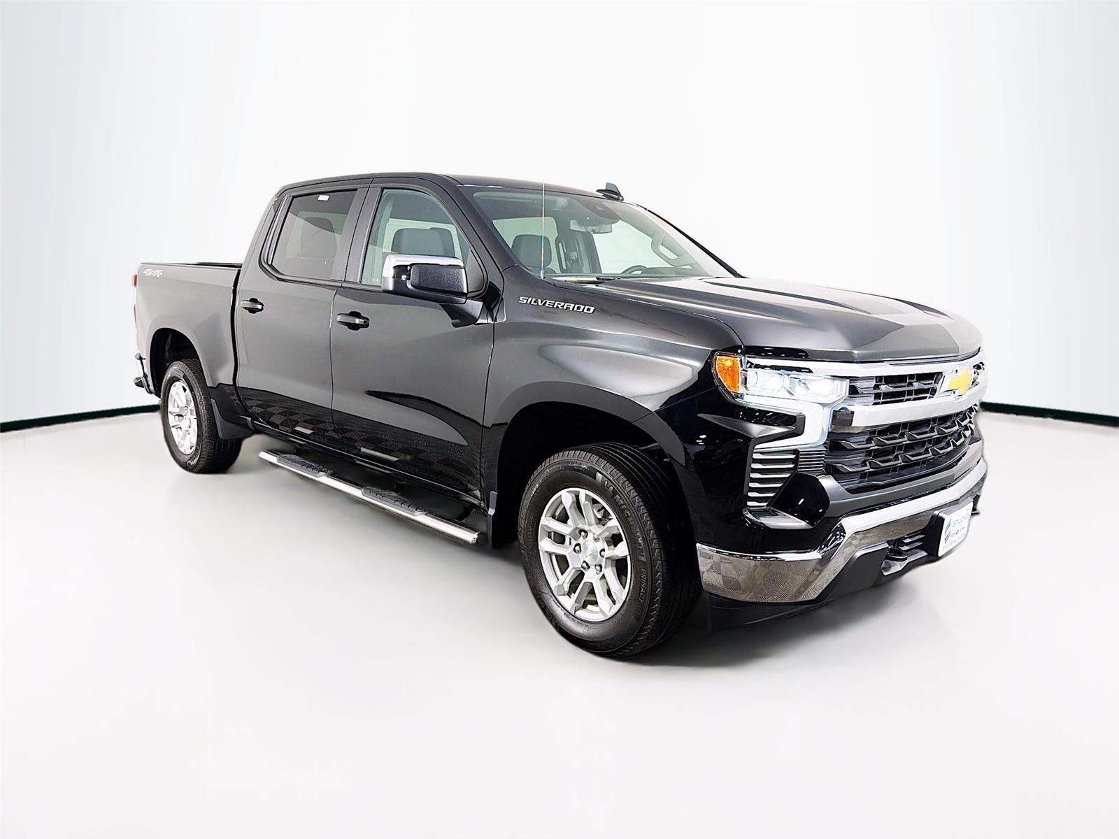 Black 2023 Chevrolet Silverado 1500 LT Crew Cab 4WD Pickup Truck Four-Wheel Drive 8-Speed Automatic