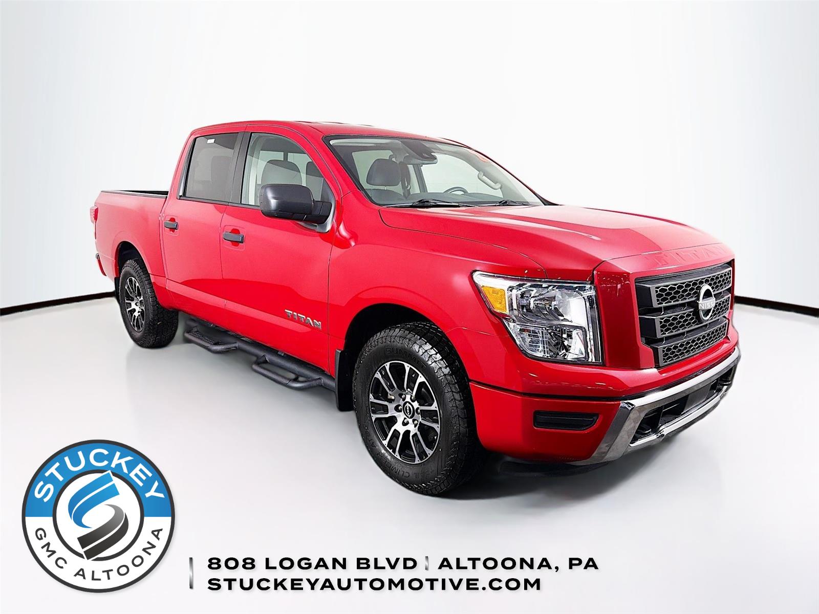 Red Alert 2024 Nissan Titan SV Crew Cab 4WD Pickup Truck Four-Wheel Drive Automatic