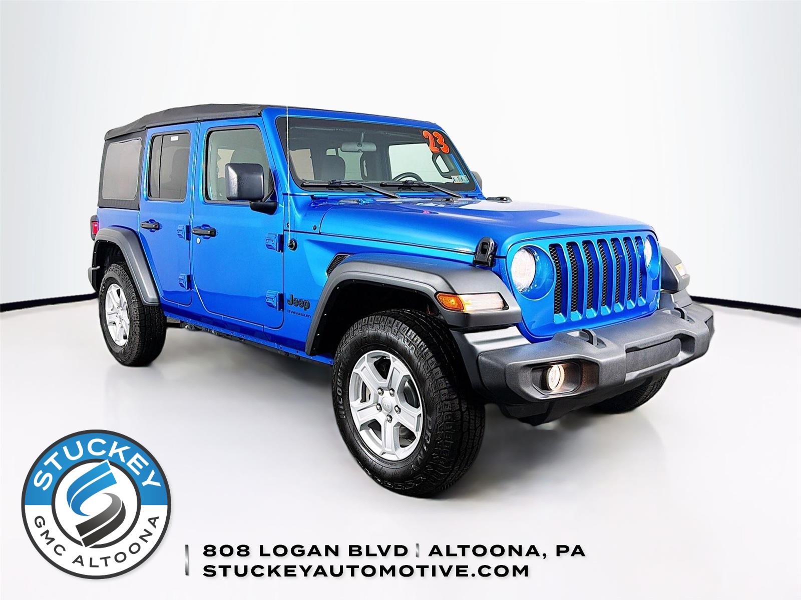 Hydro Blue Pearlcoat 2023 Jeep Wrangler Sport S 4-Door 4WD SUV / Crossover Four-Wheel Drive 8-Speed Automatic