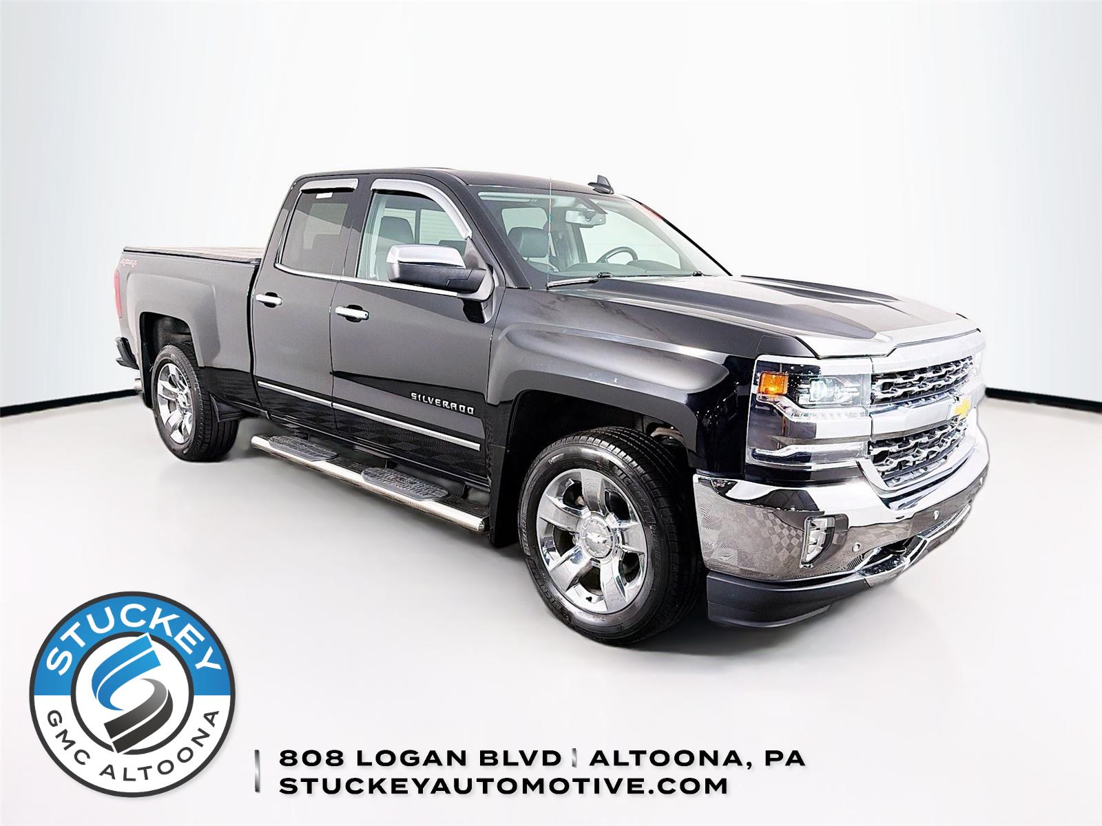 Black 2016 Chevrolet Silverado 1500 LTZ Double Cab 4WD Pickup Truck Four-Wheel Drive 6-Speed Automatic