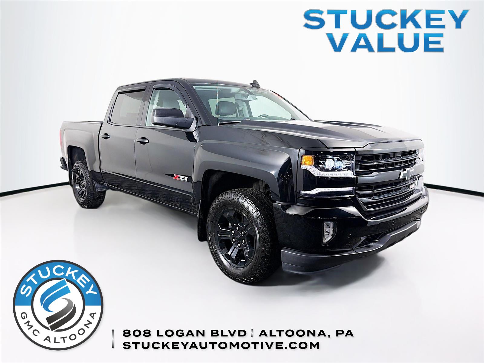 Black 2018 Chevrolet Silverado 1500 LTZ Crew Cab 4WD Pickup Truck Four-Wheel Drive 8-Speed Automatic