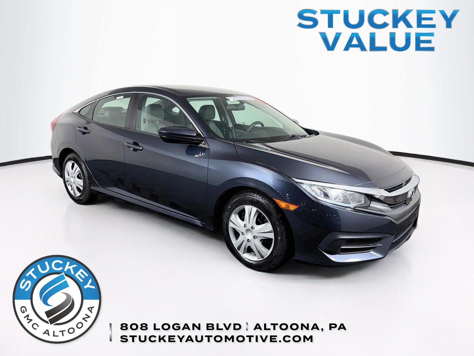 Cosmic Blue Metallic 2017 Honda Civic Sedan Front-Wheel Drive Continuously Variable Transmission