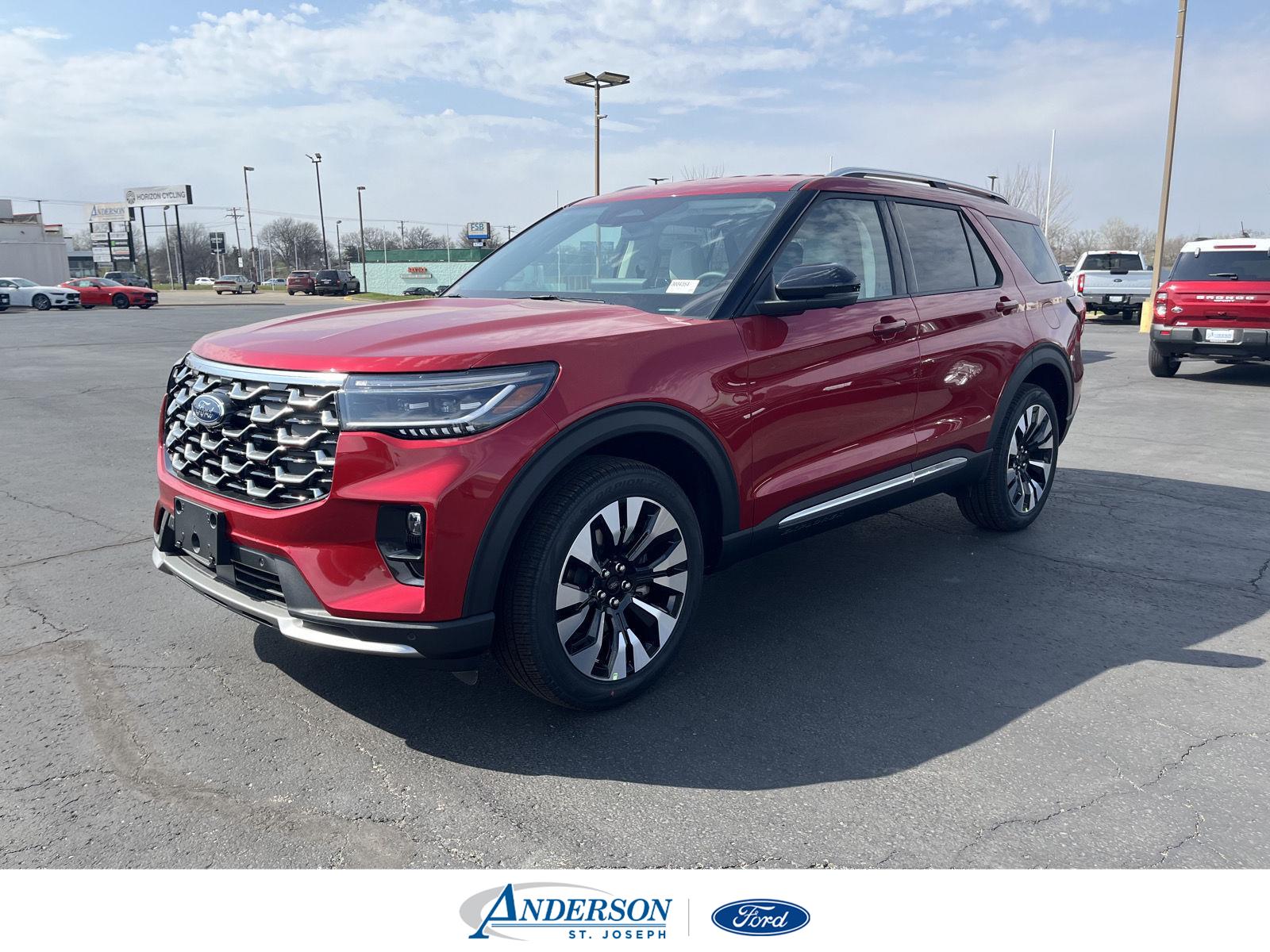 Rapid Red Metallic Tinted Clearcoat 2026 Ford Explorer Platinum AWD SUV / Crossover All-Wheel Drive Automatic