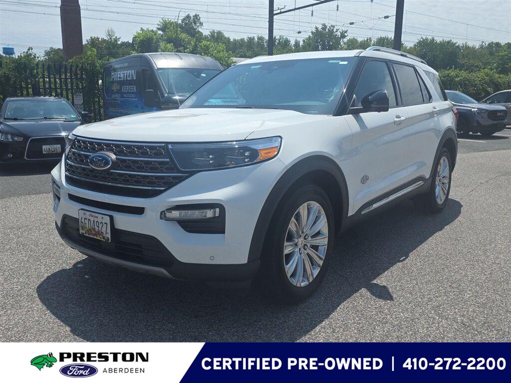 Star White Metallic Tri-Coat 2021 Ford Explorer SUV / Crossover All-Wheel Drive Automatic