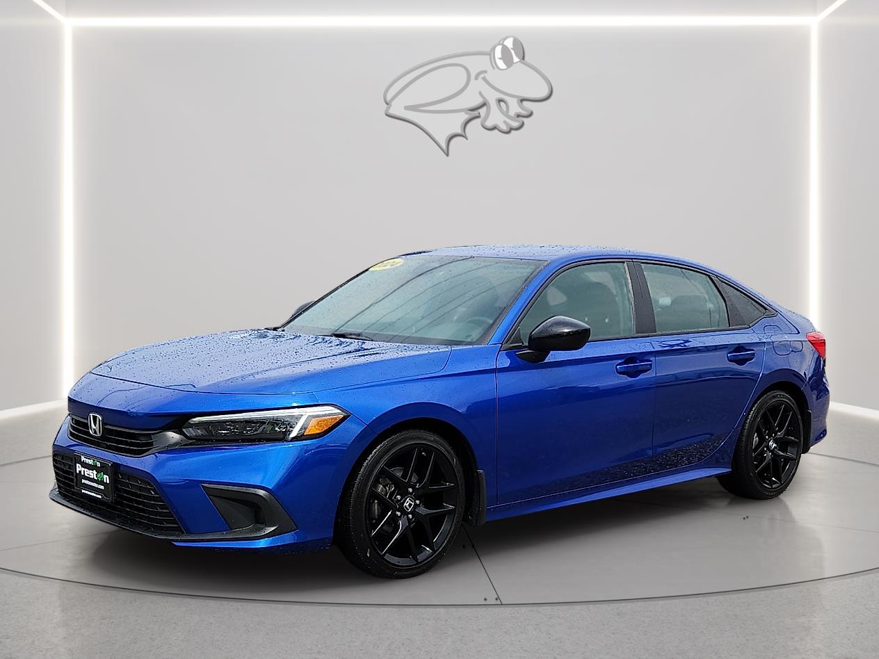 Aegean Blue Metallic 2024 Honda Civic Sedan Front-Wheel Drive Continuously Variable Transmission