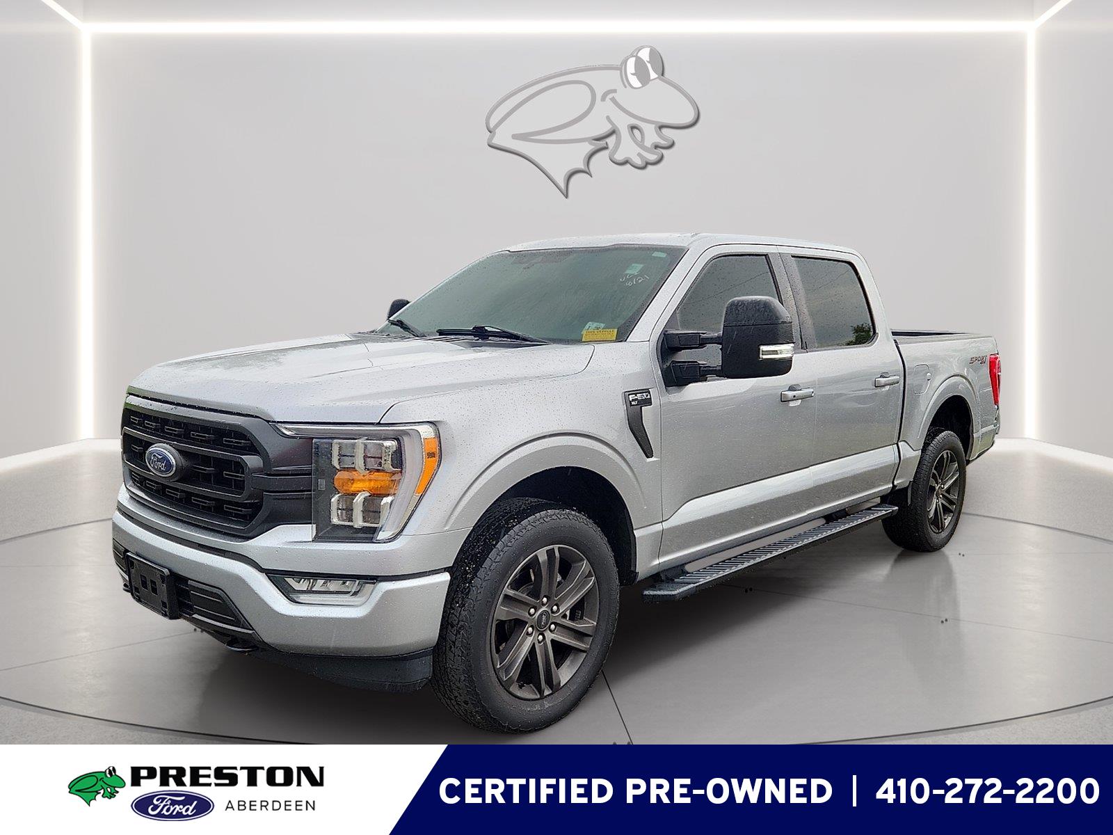 Iconic Silver 2021 Ford F-150 Pickup Truck Four-Wheel Drive Automatic