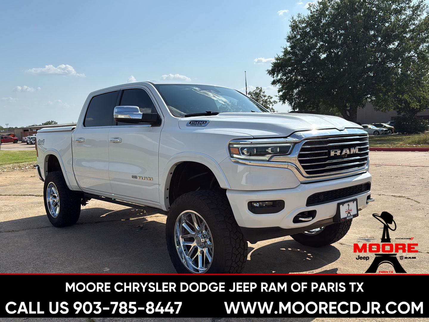 Ivory White Tri-Coat Pearlcoat 2020 RAM 1500 Pickup Truck Four-Wheel Drive 8-Speed Automatic