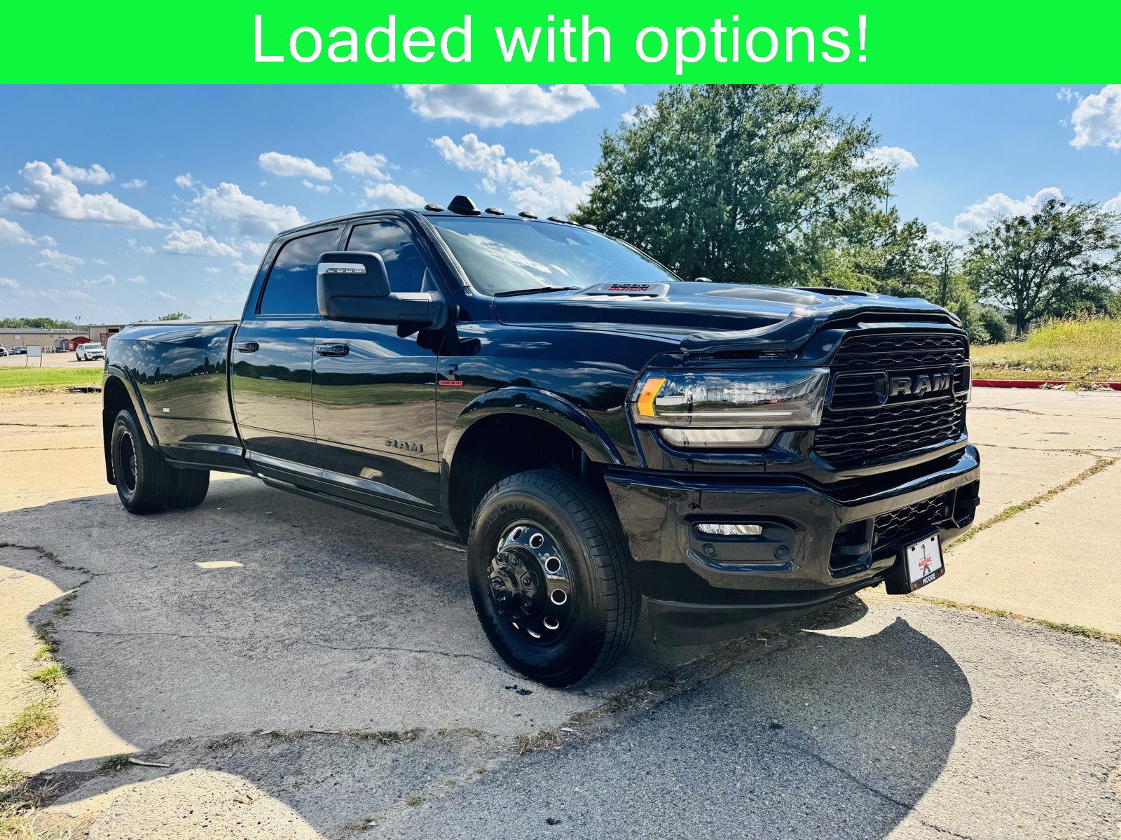 Diamond Black Crystal Pearlcoat 2023 RAM 3500 Pickup Truck Four-Wheel Drive 6-Speed Automatic