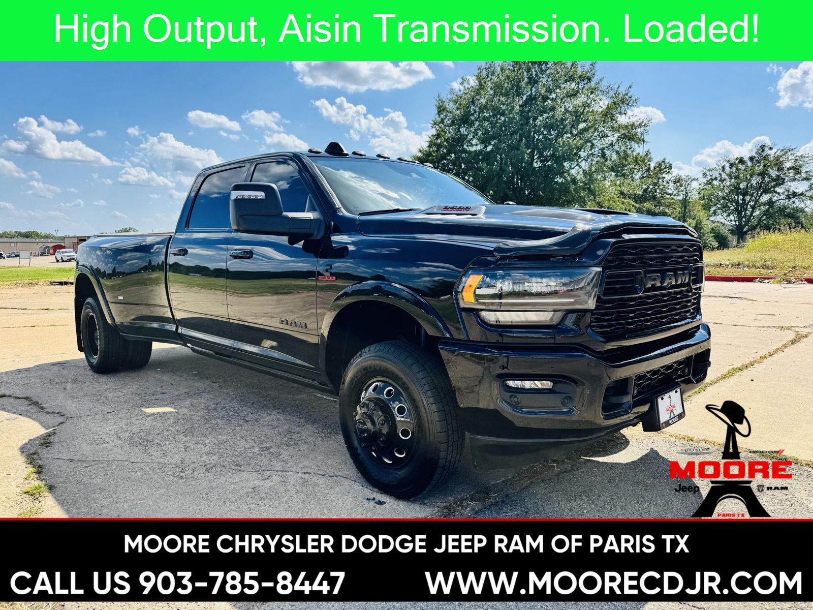 Diamond Black Crystal Pearlcoat 2023 RAM 3500 Pickup Truck Four-Wheel Drive 6-Speed Automatic