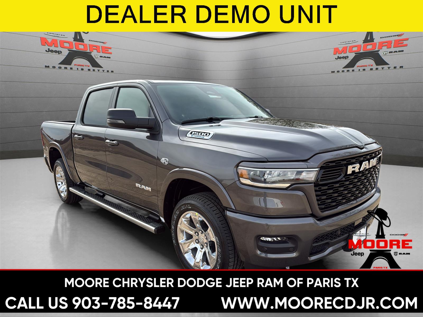Gray (Granite Crystal Metallic Clearcoat) 2026 RAM 1500 Pickup Truck Four-Wheel Drive 8-Speed Automatic