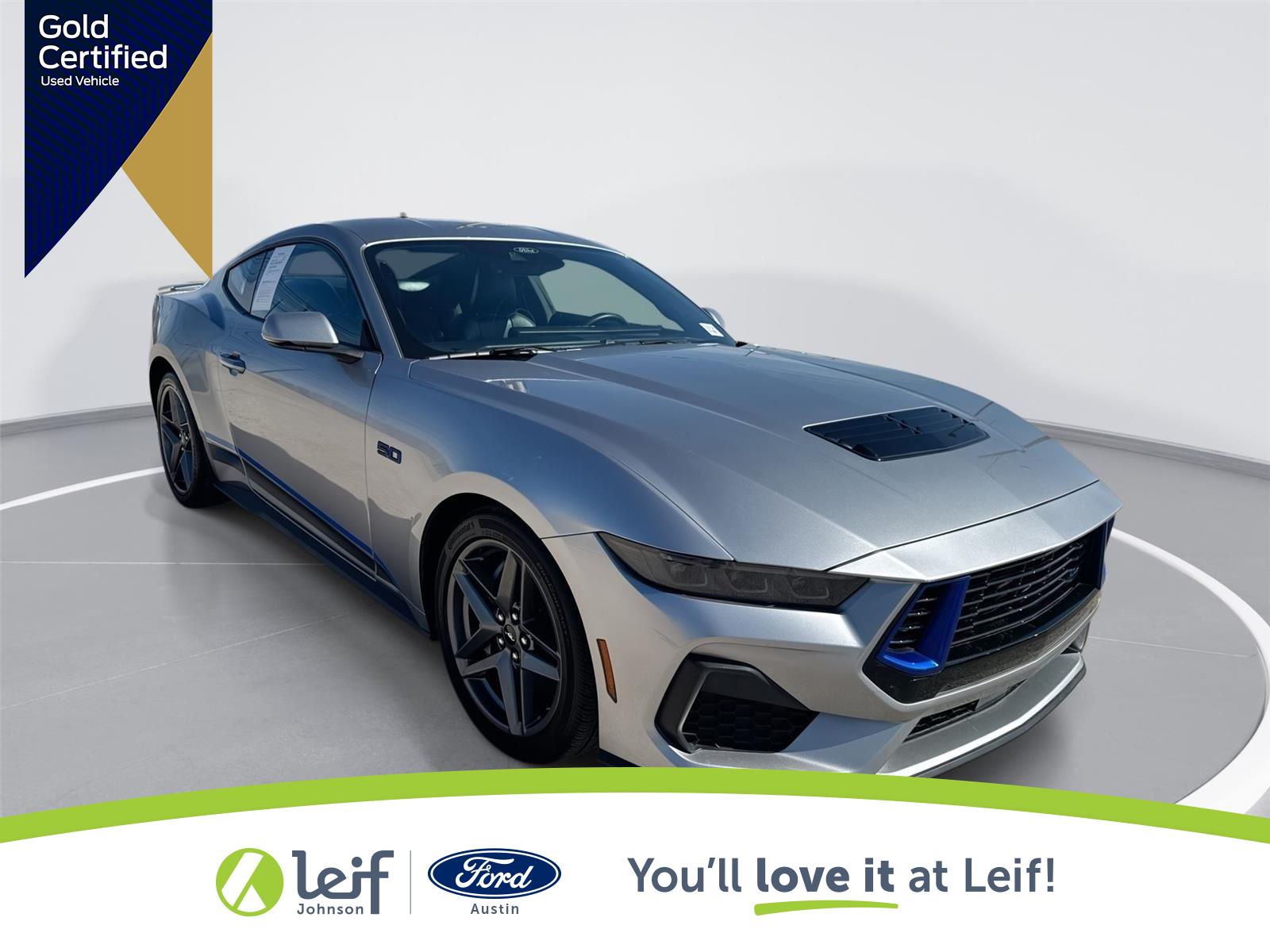 Iconic Silver 2024 Ford Mustang GT Premium Fastback RWD Coupe Rear-Wheel Drive Automatic