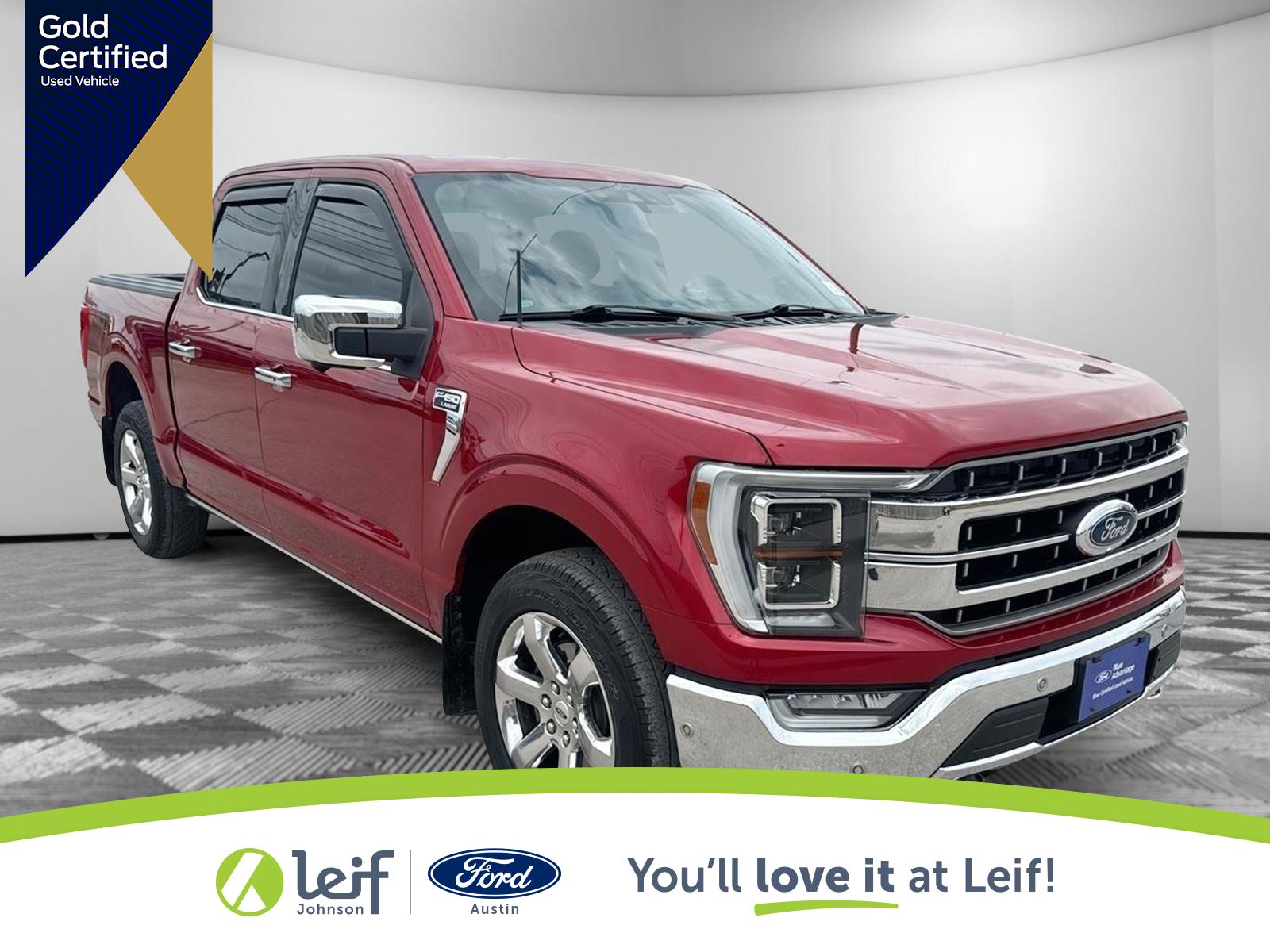 Rapid Red Metallic Tinted Clearcoat 2021 Ford F-150 Lariat SuperCrew 4WD Pickup Truck Four-Wheel Drive Automatic