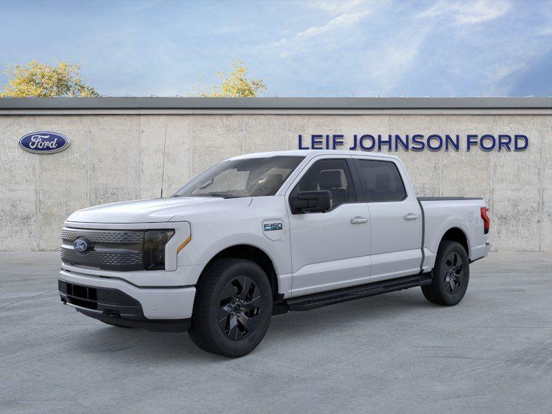 Oxford White 2025 Ford F-150 Lightning Flash SuperCrew AWD Pickup Truck All-Wheel Drive 1-Speed Dual Clutch