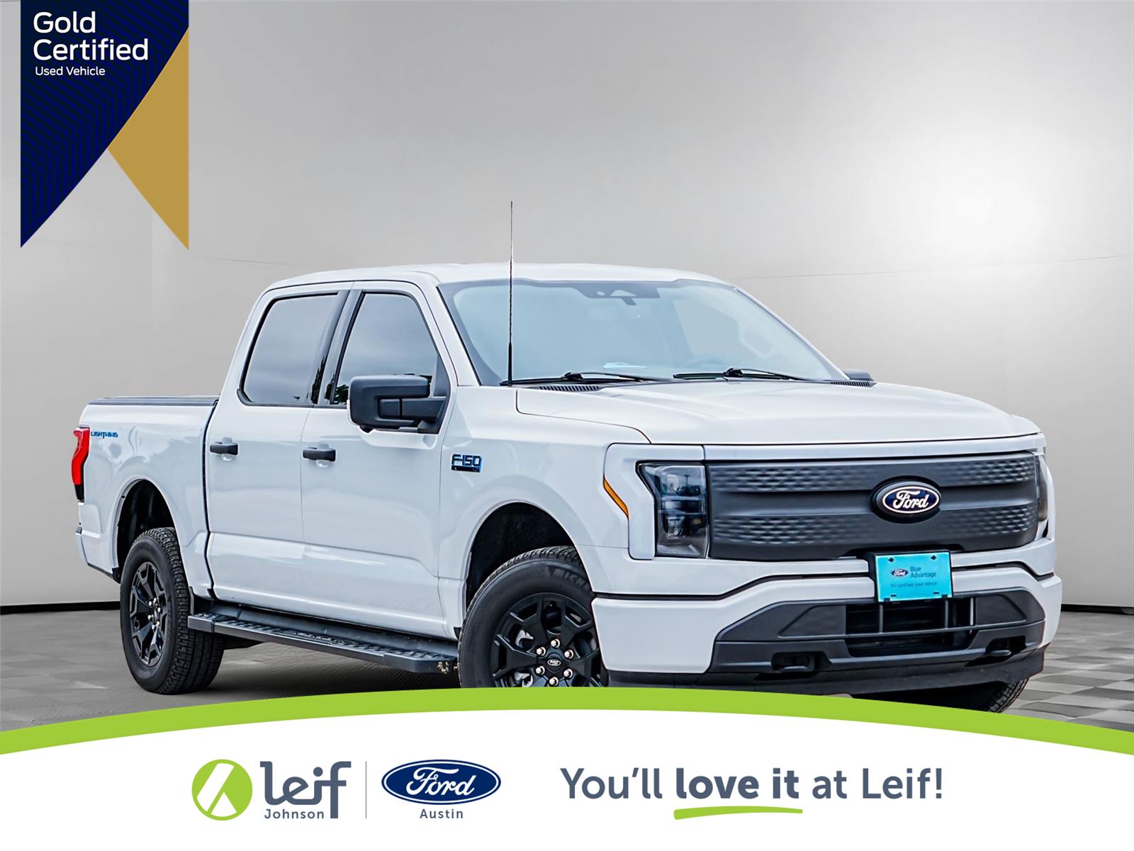 Space White 2025 Ford F-150 Lightning XLT SuperCrew AWD Pickup Truck All-Wheel Drive 1-Speed Dual Clutch