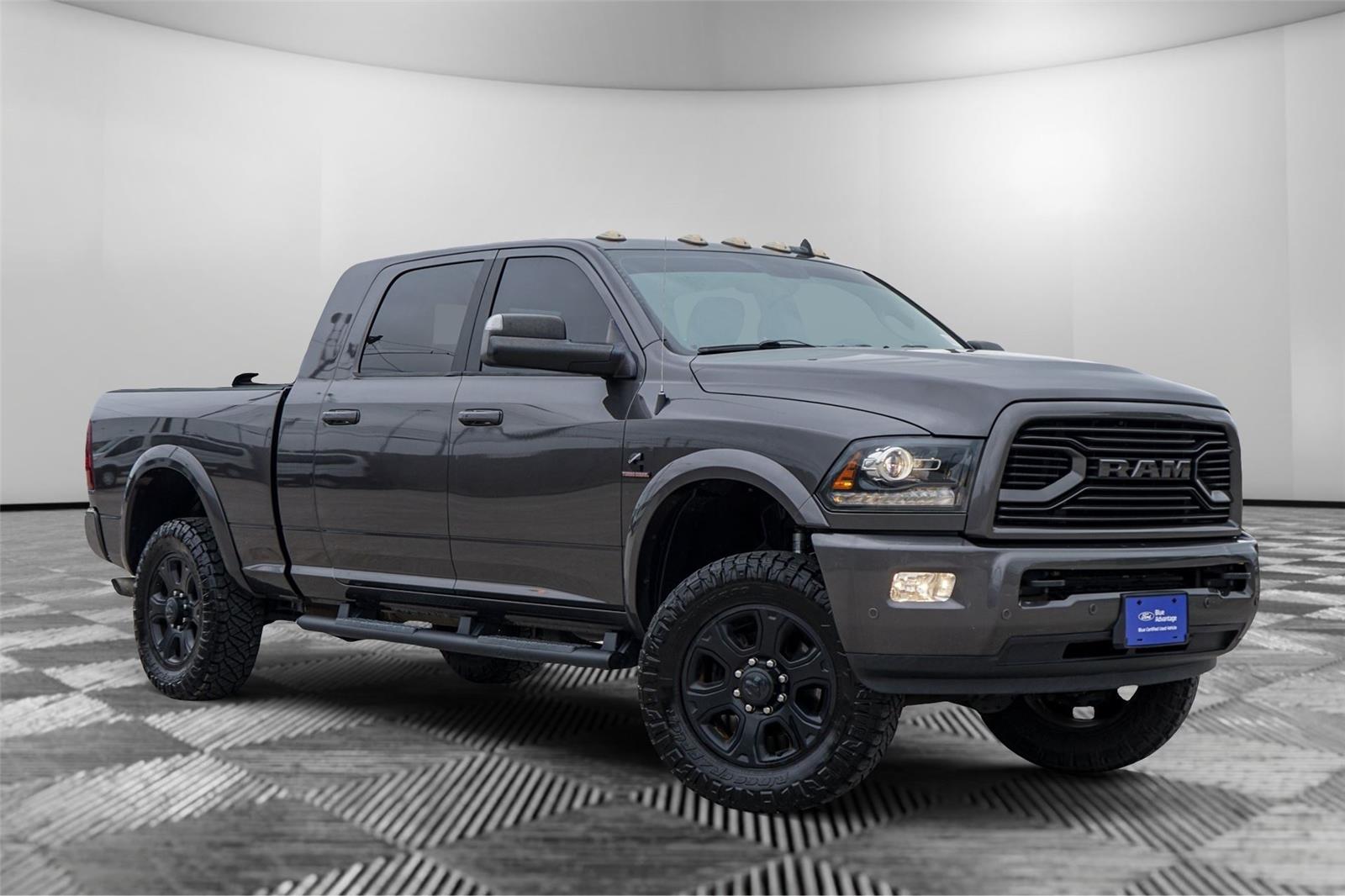 Gray (Granite Crystal Metallic Clearcoat) 2018 RAM 2500 Laramie Mega Cab 4WD Pickup Truck Four-Wheel Drive 6-Speed Automatic