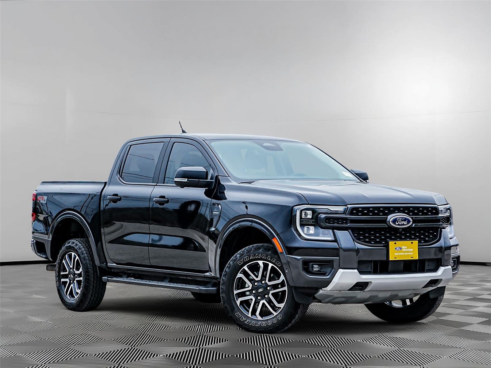 Shadow Black 2024 Ford Ranger Lariat SuperCrew 4WD Pickup Truck Four-Wheel Drive Automatic