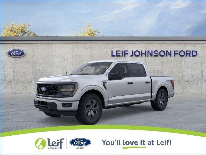 Iconic Silver 2025 Ford F-150 STX SuperCrew 4WD Pickup Truck Four-Wheel Drive Automatic