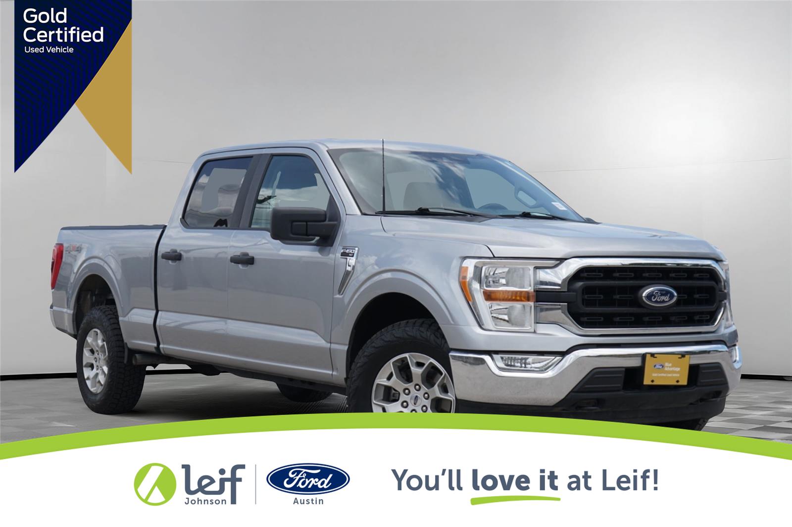 Iconic Silver 2022 Ford F-150 XLT SuperCrew 4WD Pickup Truck Four-Wheel Drive Automatic