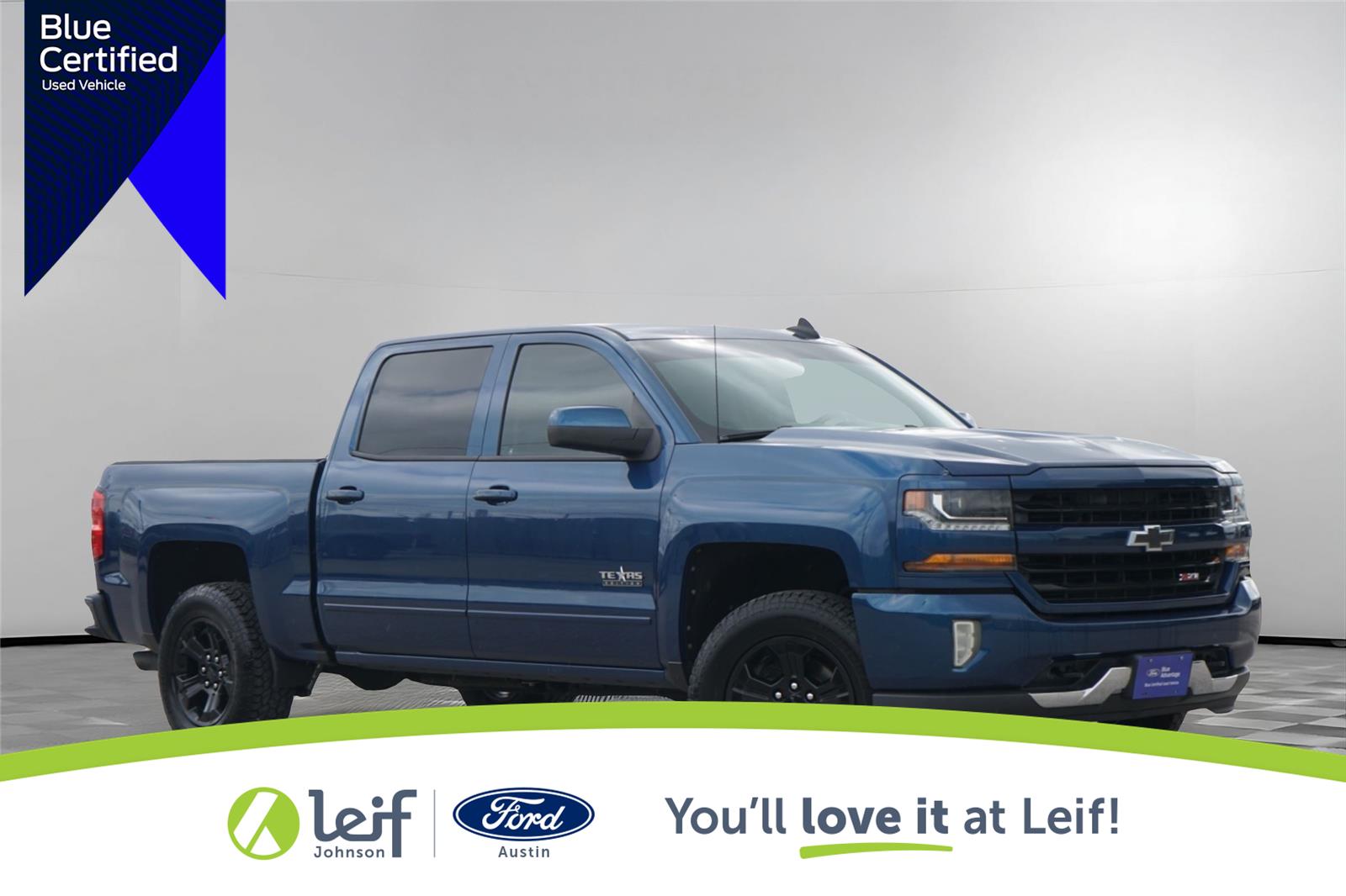 Deep Ocean Blue Metallic 2017 Chevrolet Silverado 1500 LT Crew Cab 4WD Pickup Truck Four-Wheel Drive 6-Speed Automatic