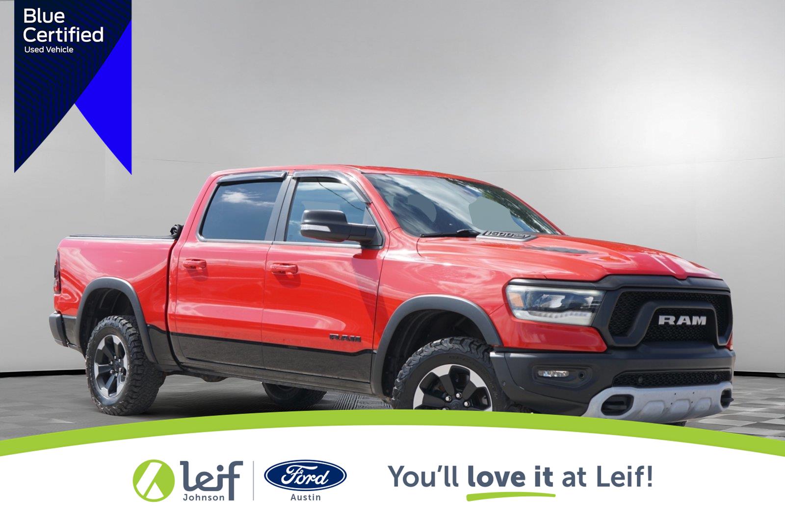 Flame Red Clearcoat 2019 RAM 1500 Pickup Truck Four-Wheel Drive 8-Speed Automatic
