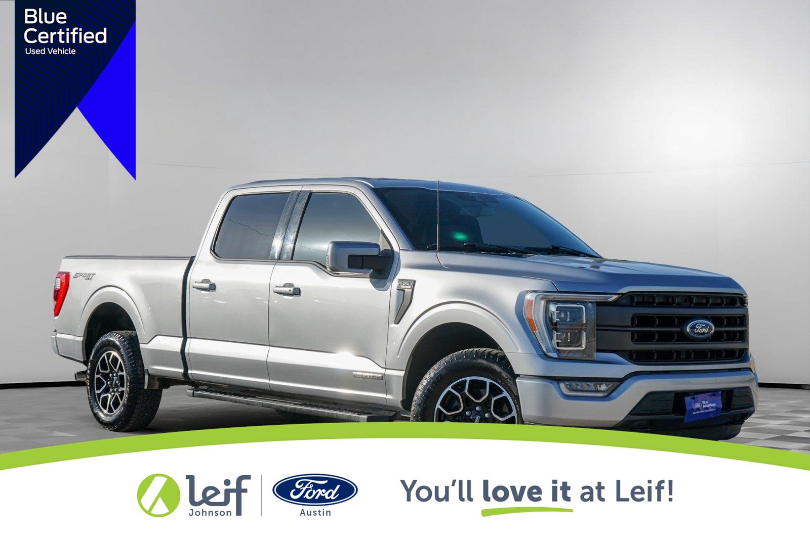 Iconic Silver 2021 Ford F-150 Pickup Truck Four-Wheel Drive Automatic