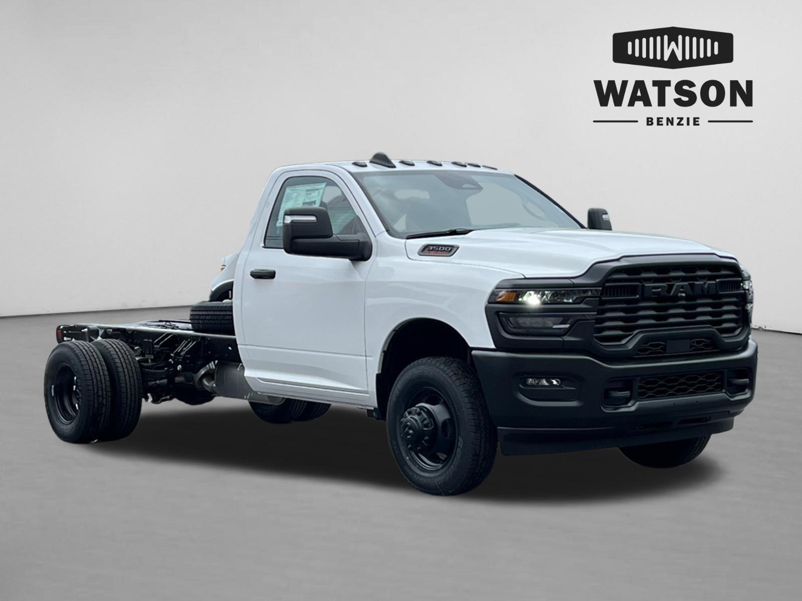 Bright White Clearcoat 2026 RAM 3500 Chassis Tradesman Regular Cab LB DRW 4WD Pickup Truck Four-Wheel Drive 8-Speed Automatic