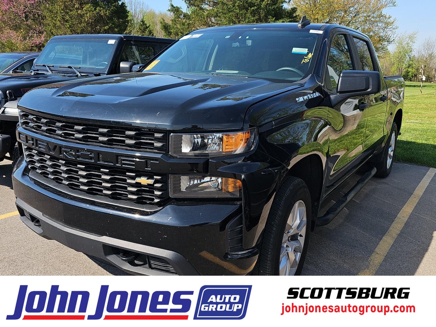 Black 2020 Chevrolet Silverado 1500 Custom Crew Cab 4WD Pickup Truck Four-Wheel Drive 8-Speed Automatic