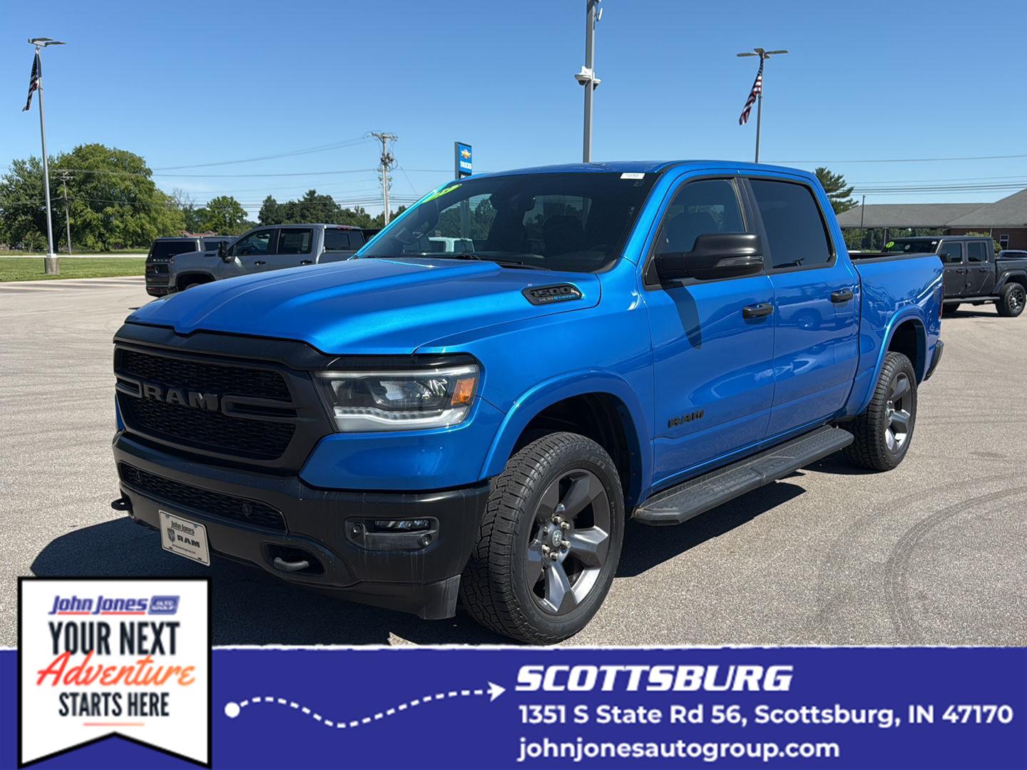 Hydro Blue Pearlcoat 2023 RAM 1500 Pickup Truck Four-Wheel Drive 8-Speed Automatic