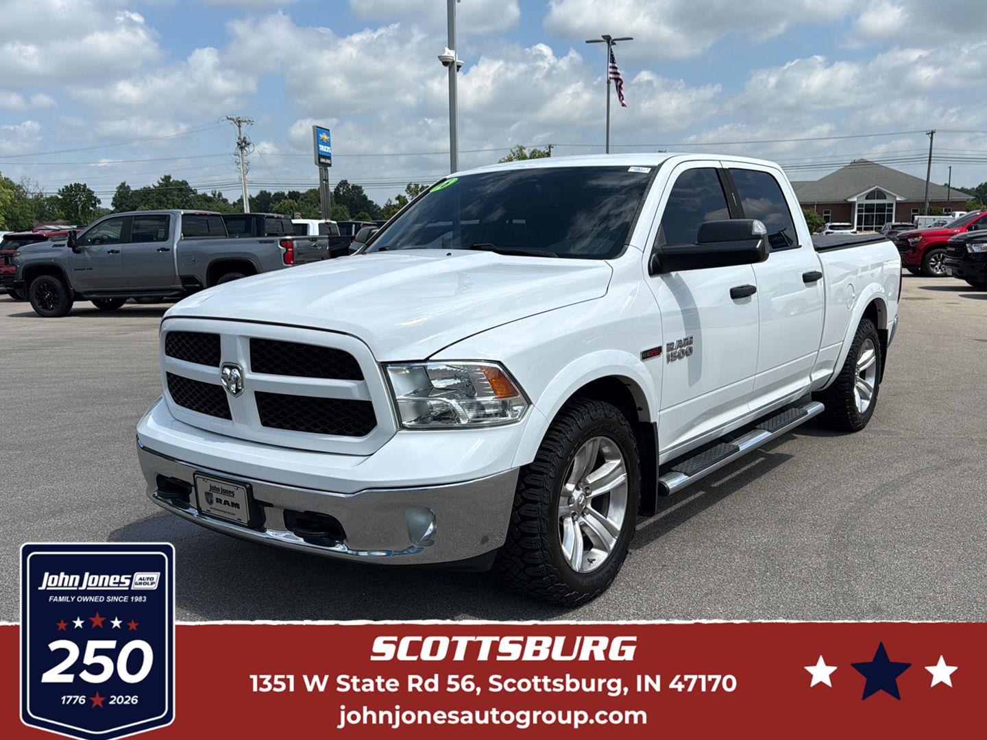 Bright White 2016 RAM 1500 Outdoorsman Crew Cab 4WD Pickup Truck Four-Wheel Drive 8-Speed Automatic