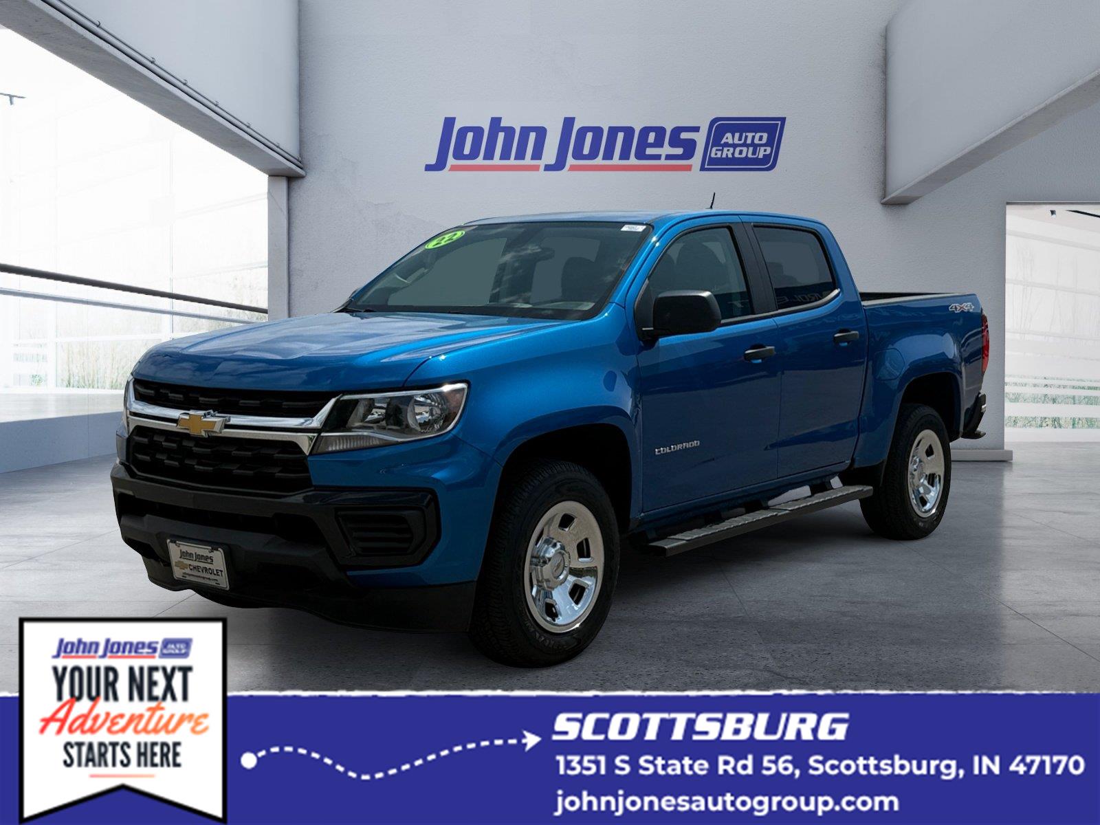 Bright Blue Metallic 2022 Chevrolet Colorado Pickup Truck Four-Wheel Drive 8-Speed Automatic