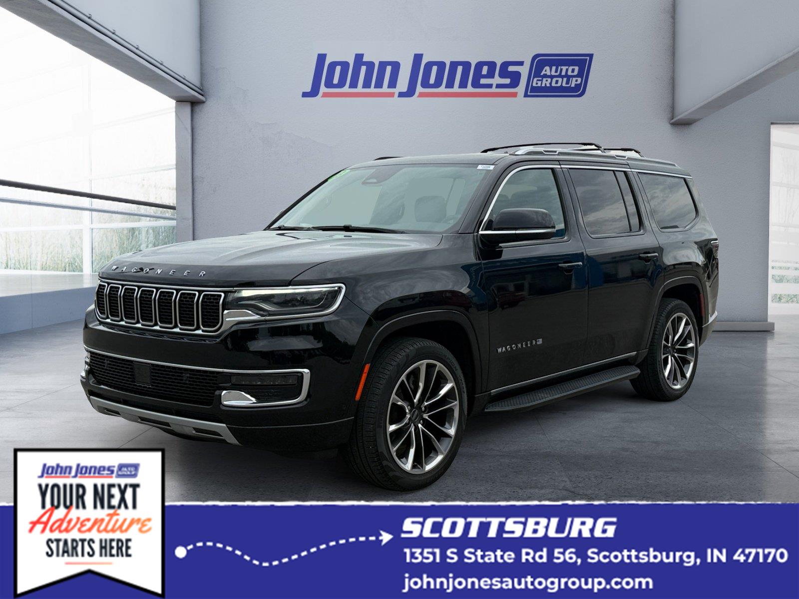 Diamond Black Crystal Pearlcoat 2023 Jeep Wagoneer SUV / Crossover Four-Wheel Drive 8-Speed Automatic