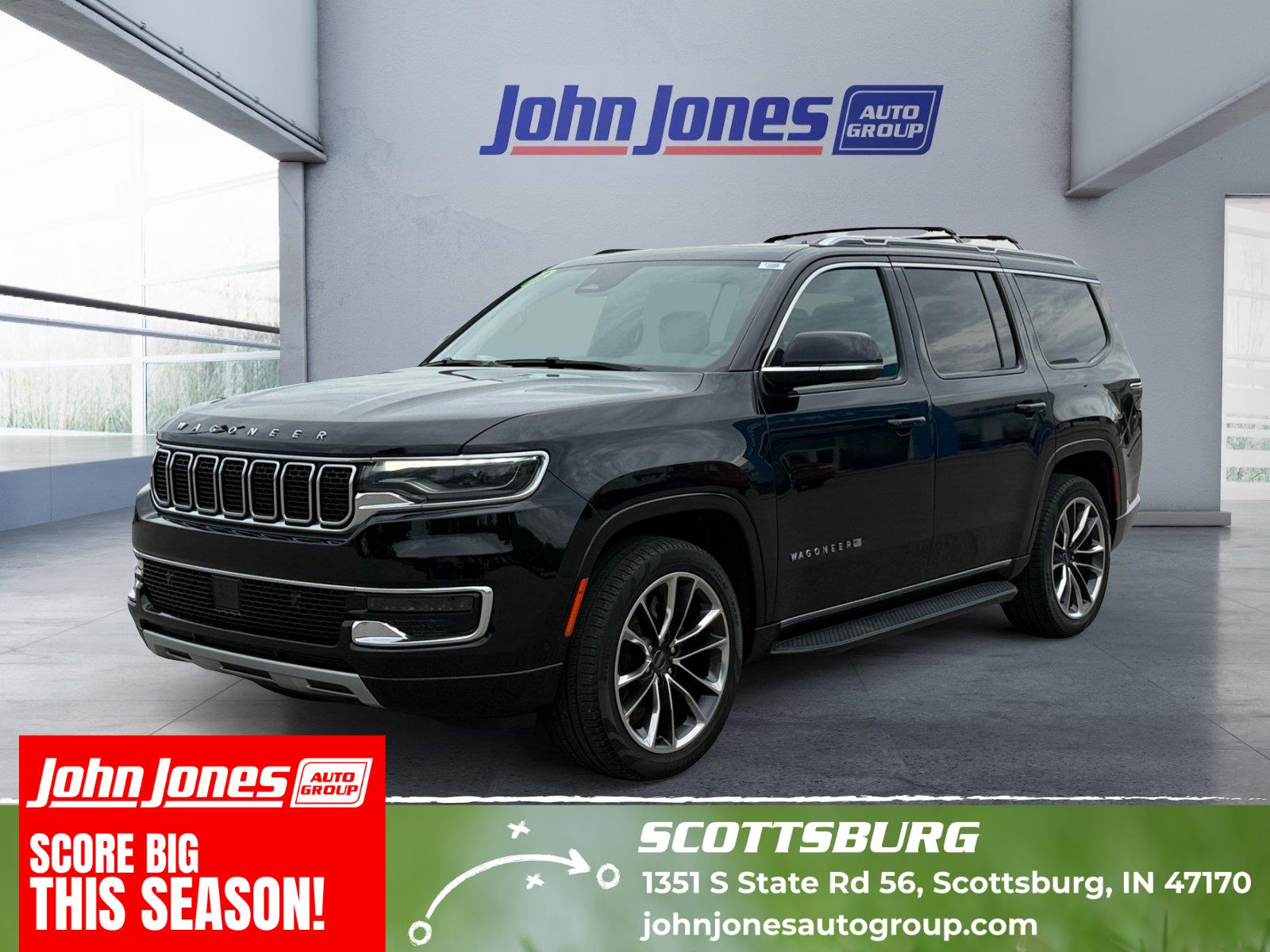 Diamond Black Crystal Pearlcoat 2023 Jeep Wagoneer SUV / Crossover Four-Wheel Drive 8-Speed Automatic