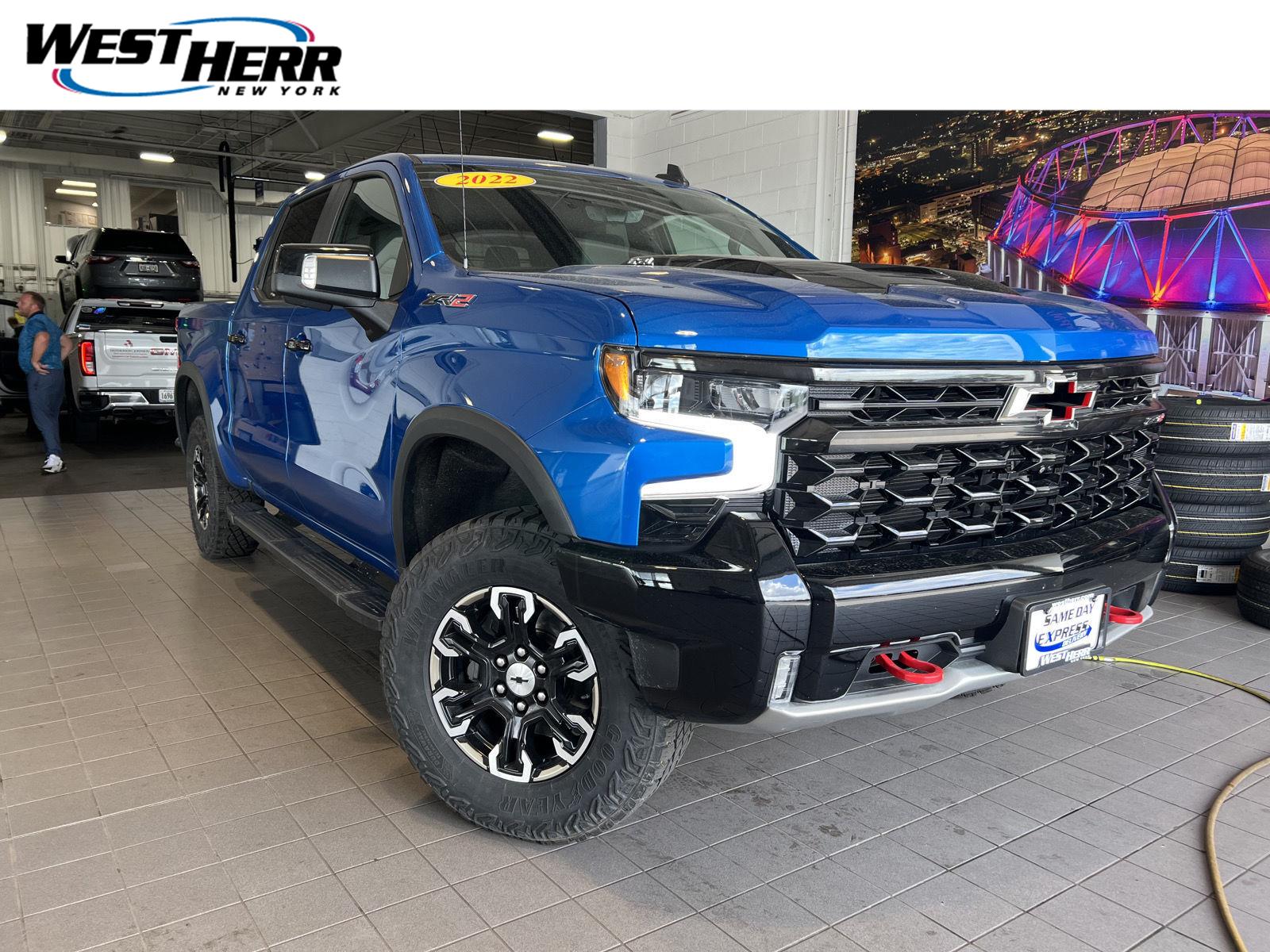 Glacier Blue Metallic 2022 Chevrolet Silverado 1500 Pickup Truck Four-Wheel Drive Automatic