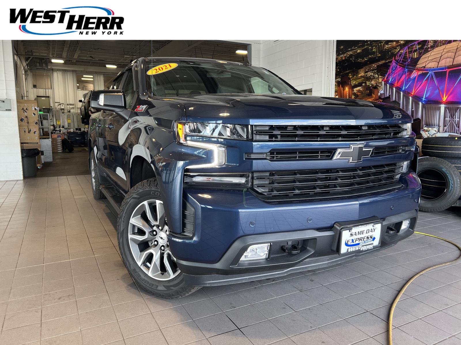 Northsky Blue Metallic 2021 Chevrolet Silverado 1500 Pickup Truck Four-Wheel Drive 8-Speed Automatic