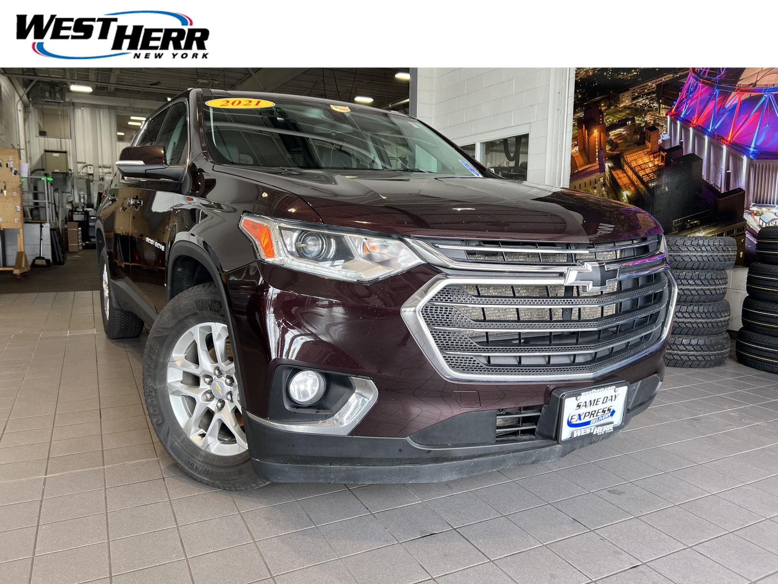 Black Cherry Metallic 2021 Chevrolet Traverse SUV / Crossover Four-Wheel Drive 9-Speed Automatic