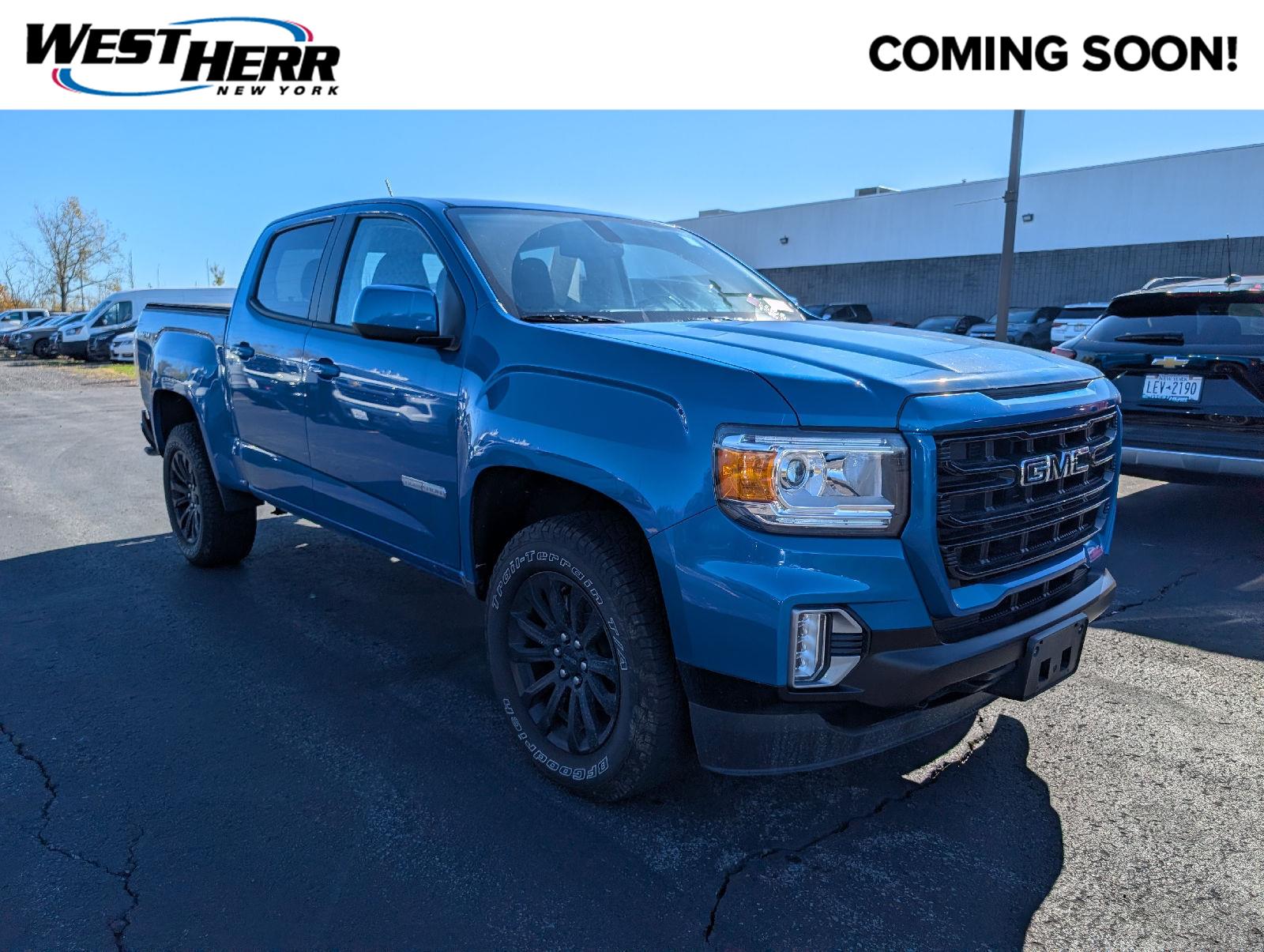 Dynamic Blue Metallic 2021 GMC Canyon Pickup Truck Four-Wheel Drive 8-Speed Automatic