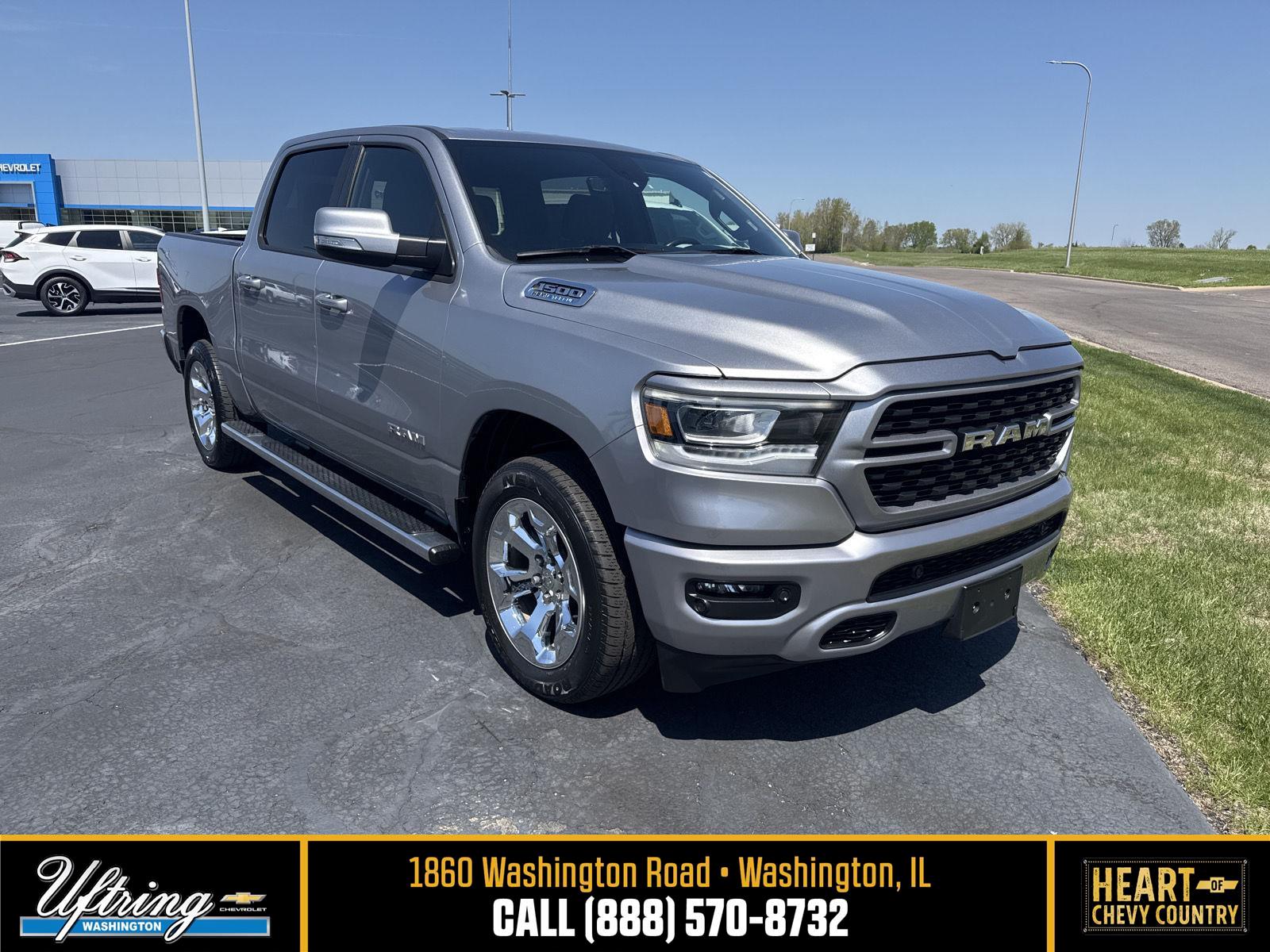 Billet Silver Metallic Clearcoat 2022 RAM 1500 Pickup Truck Four-Wheel Drive 8-Speed Automatic