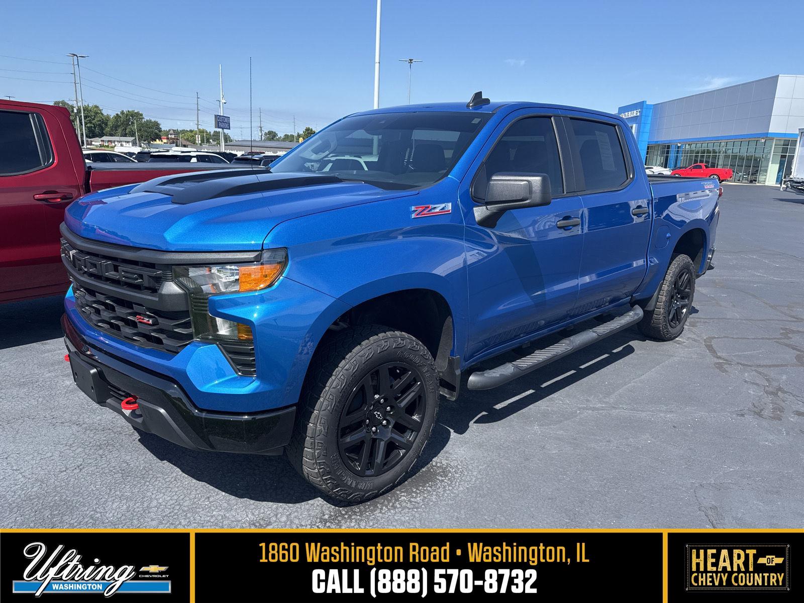 Glacier Blue Metallic 2024 Chevrolet Silverado 1500 Pickup Truck Four-Wheel Drive Automatic