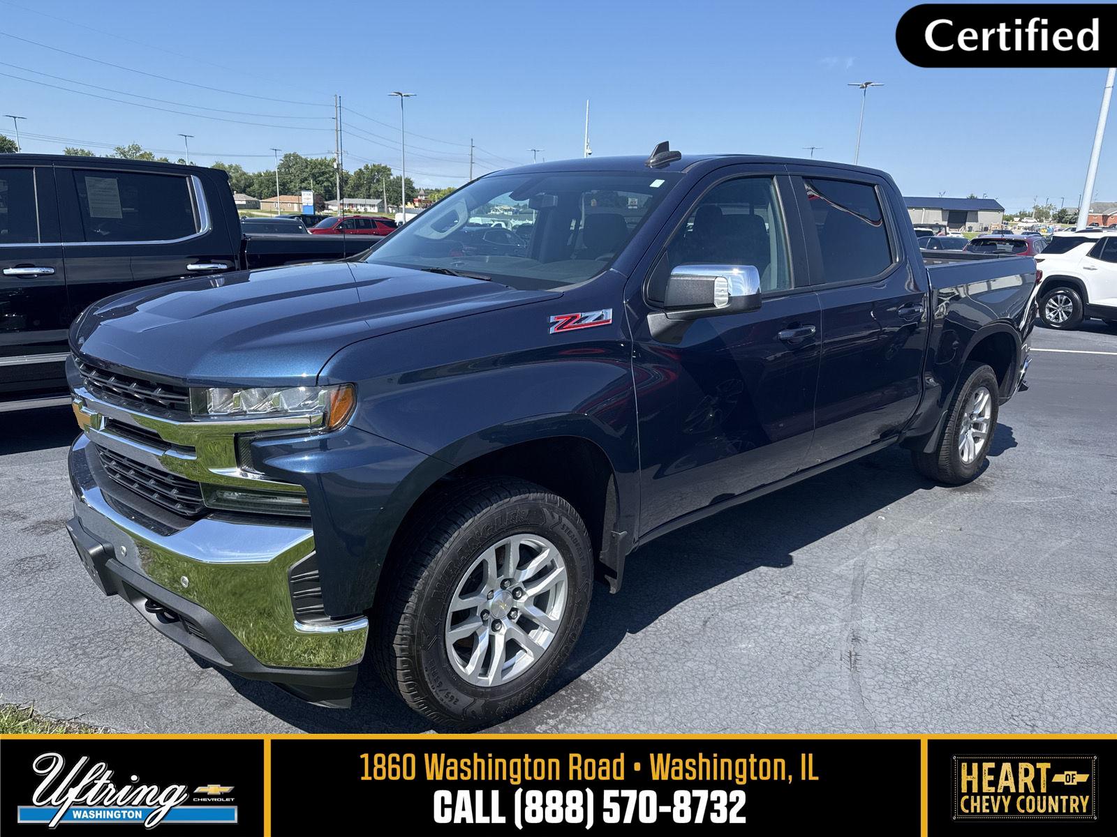 Northsky Blue Metallic 2021 Chevrolet Silverado 1500 Pickup Truck Four-Wheel Drive 8-Speed Automatic